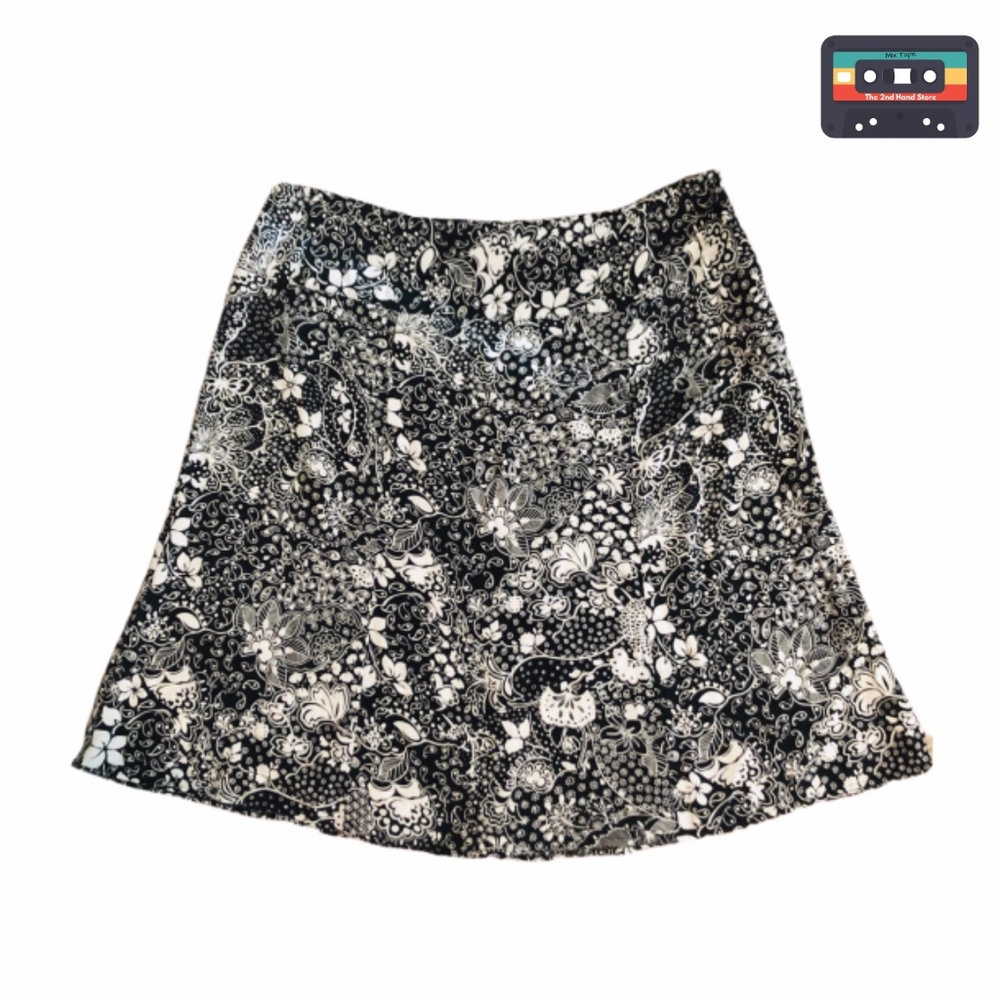 Notations Skirt Womens 100% Rayon Size XL Blk/Wh